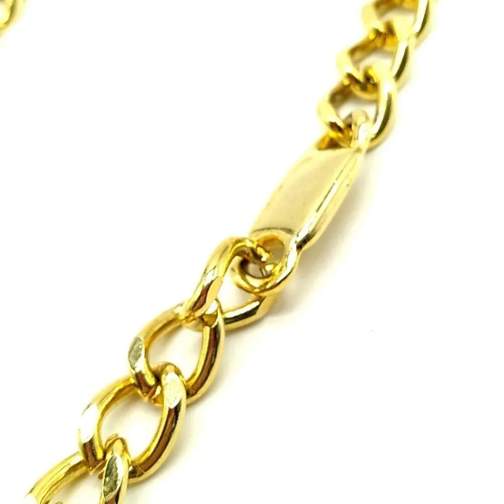 Men's EXP Made in Korea Gold Tone Chain & Bar Necklace Very Heavy NWOT